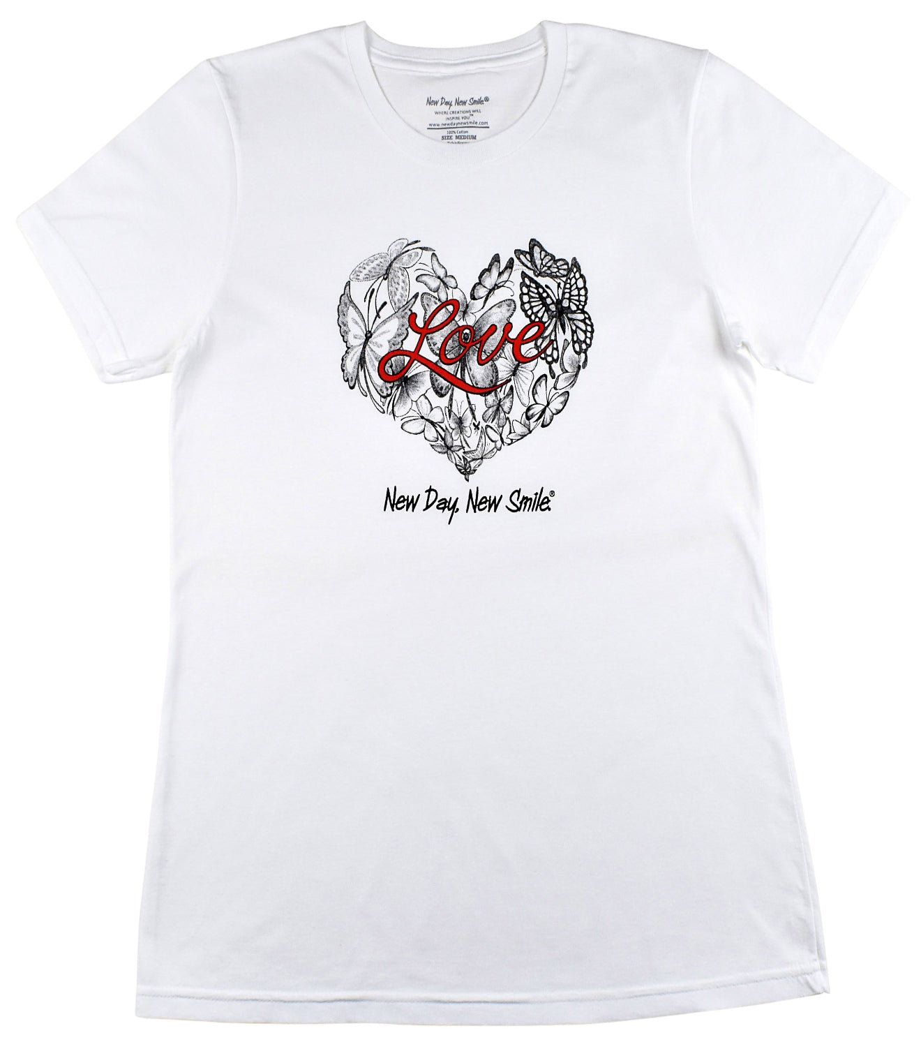 New Day New Smile Love Of Butterflies Women's Tee available NewDayNewSmile.com