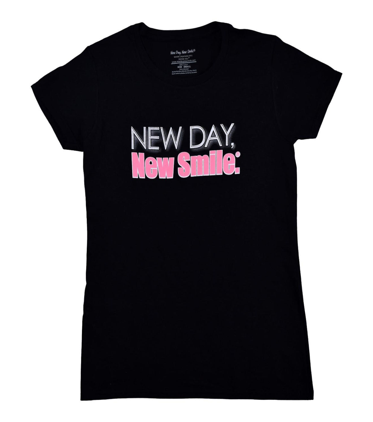 New Day New Smile Women's Black Tee available at NewDayNewSmile.com